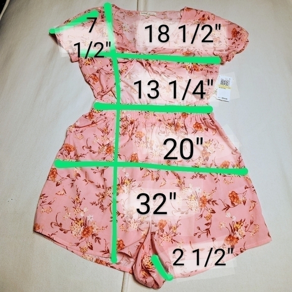 Bebop Floral Print Tie Front Cutout Romper Pink Medium - Picture 11 of 11